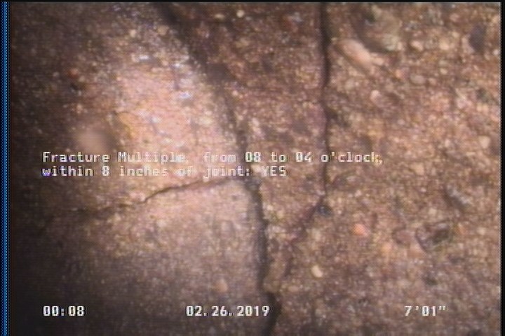 Fracture Multiple, from 08 to 04 o'clock, within 8 inches of joint: YES