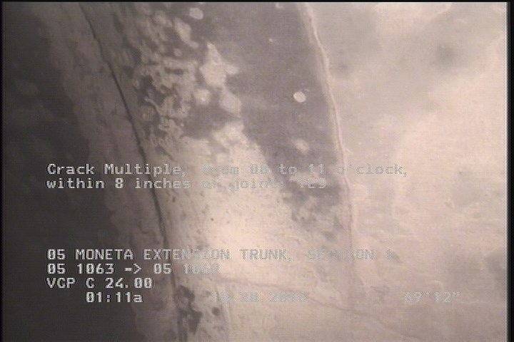 Crack Multiple, from 08 to 11 o'clock, within 8 inches of joint: YES