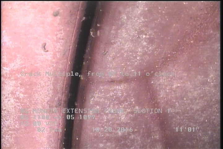 Crack Multiple, from 07 to 11 o'clock, within 8 inches of joint: YES