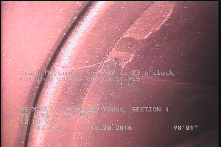 Crack Multiple, from 09 to 03 o'clock, within 8 inches of joint: YES