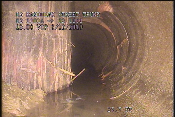 Survey Abandoned - DUE TO POLE TAKING UP HALF OF THE PIPE