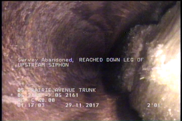 Survey Abandoned - DOWN LEG OF UPSTREAM SIPHON