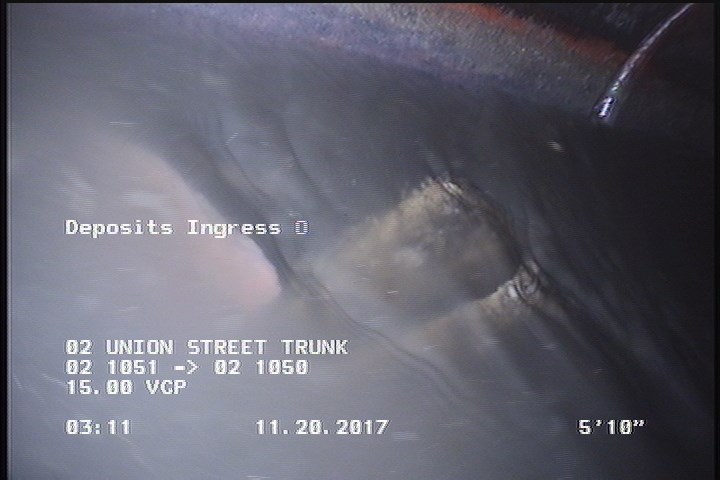 Deposits Ingress Other, 10 %of cross sectional area, from 05 to 07 o'clock, , within 8 inches of joint: YES - ROCK