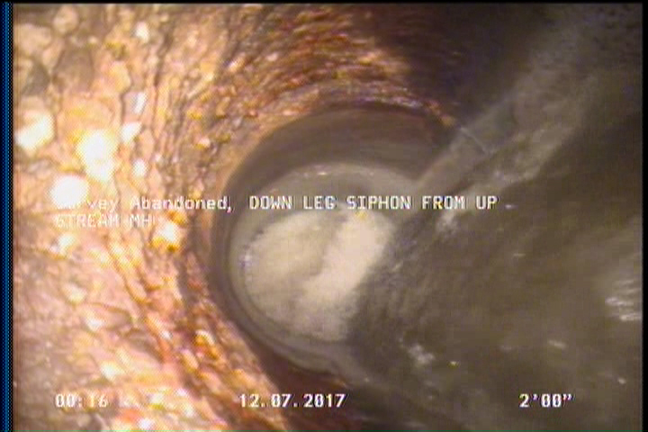 Survey Abandoned - DOWN LEG SIPHON FROM UP STREAM MH