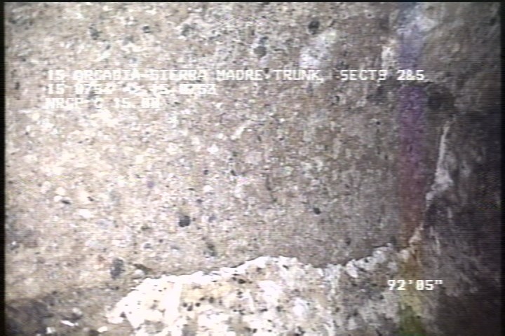 Surface Aggregate Missing, from 10 to 02 o'clock, within 8 inches of joint: NO - SEVERE AGG PEELED AWAY