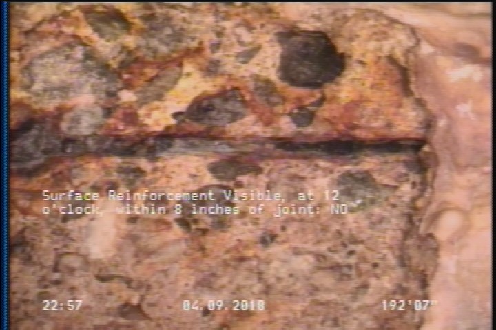 Surface Reinforcement Visible, at 12 o'clock, within 8 inches of joint: NO