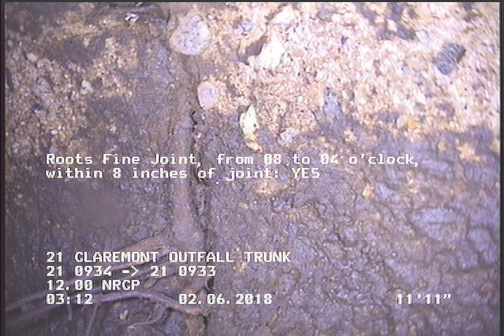 Roots Fine Joint, from 08 to 04 o'clock, within 8 inches of joint: YES