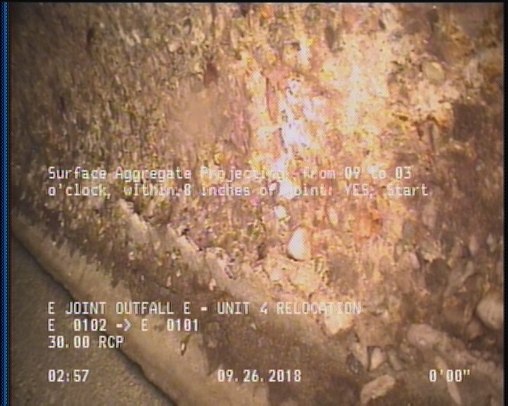 Surface Aggregate Projecting, from 09 to 03 o'clock, within 8 inches of joint: YES, Start