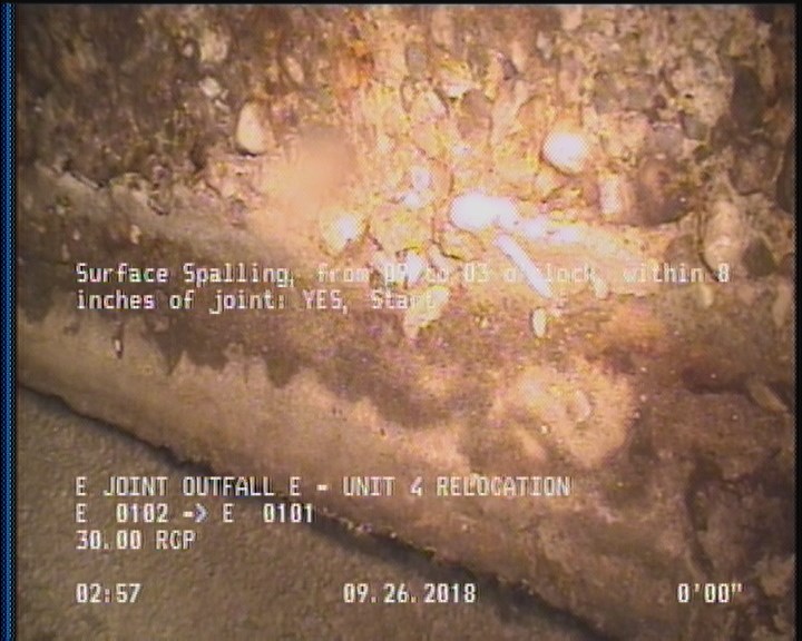 Surface Spalling, from 09 to 03 o'clock, within 8 inches of joint: YES, Start