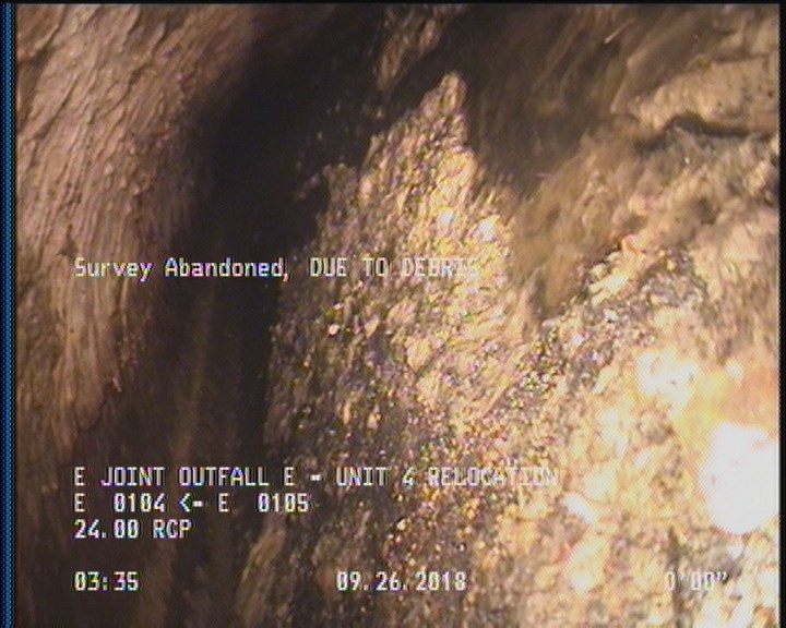 Survey Abandoned - DUE TO DEBRIS