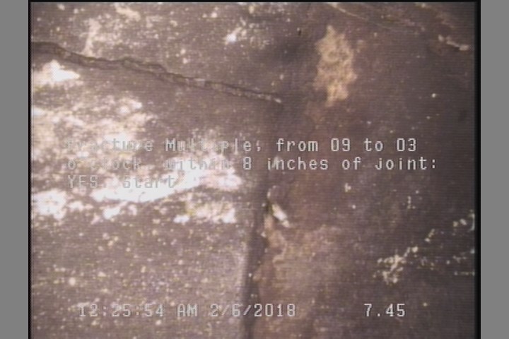 Fracture Multiple, from 09 to 03 o'clock, within 8 inches of joint: YES, Start