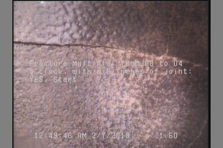 Fracture Multiple, from 08 to 04 o'clock, within 8 inches of joint: YES, Start