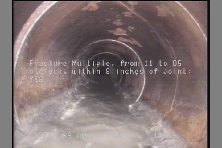 Fracture Multiple, from 11 to 05 o'clock, within 8 inches of joint: YES