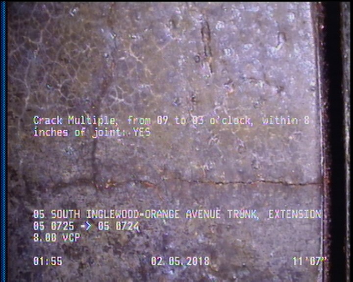Crack Multiple, from 09 to 03 o'clock, within 8 inches of joint: YES