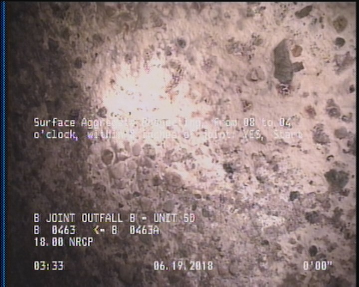 Surface Aggregate Projecting, from 08 to 04 o'clock, within 8 inches of joint: YES, Start
