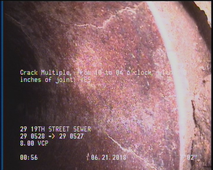 Crack Multiple, from 10 to 04 o'clock, within 8 inches of joint: YES