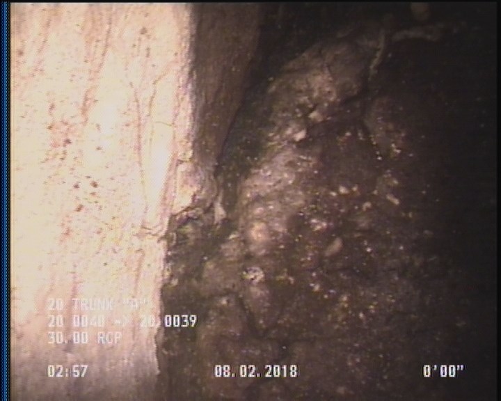 Deposits Settled Other, 95 %of cross sectional area, from 01 to 11 o'clock, , within 8 inches of joint: YES - SLUDGE/GREASE