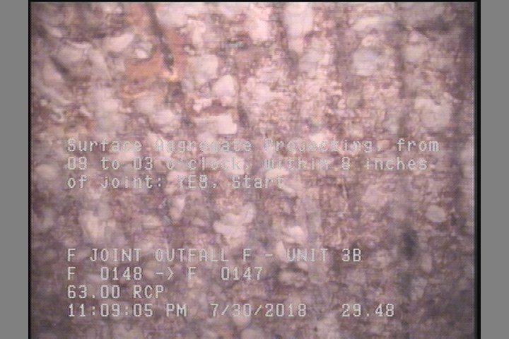 Surface Reinforcement Visible, from 09 to 03 o'clock, within 8 inches of joint: YES, Start
