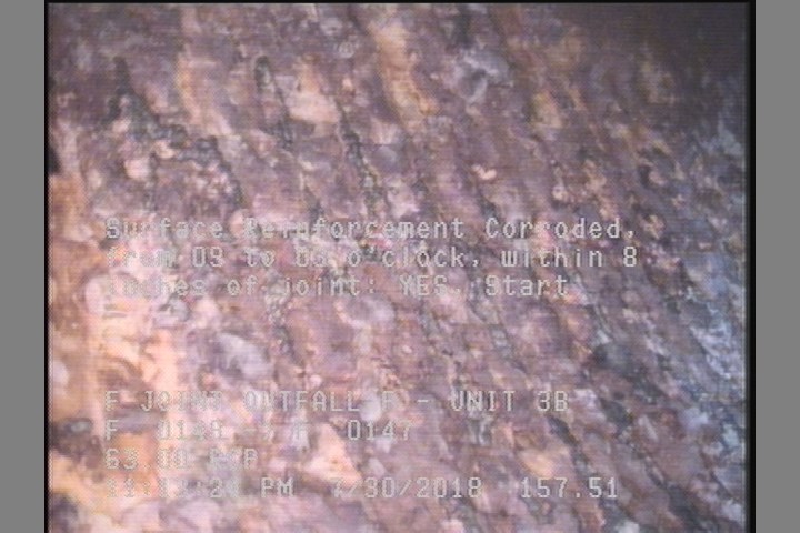 Surface Reinforcement Corroded, from 09 to 03 o'clock, within 8 inches of joint: YES, Start