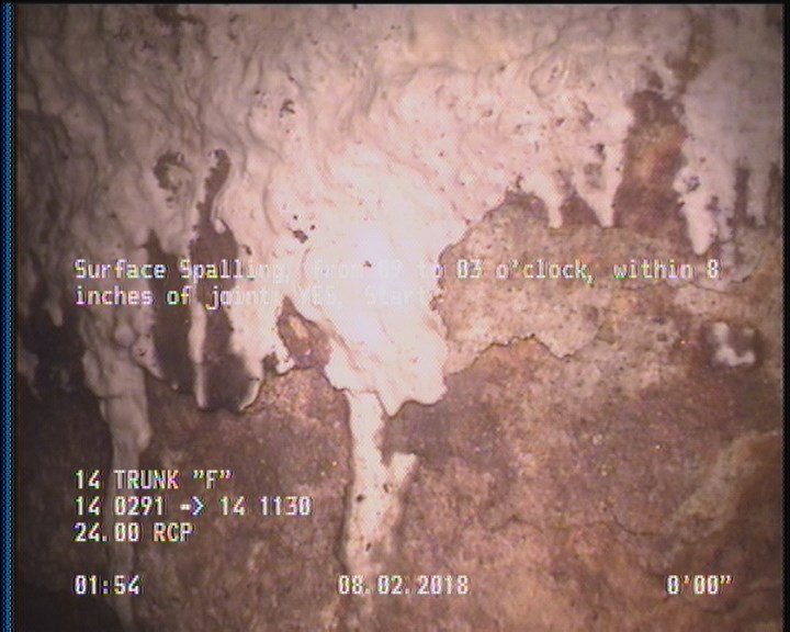 Surface Spalling, from 09 to 03 o'clock, within 8 inches of joint: YES, Start
