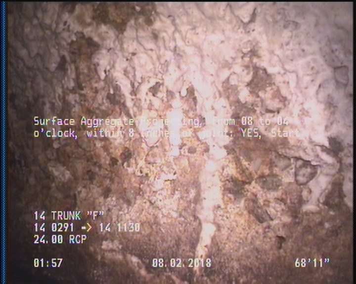 Surface Aggregate Projecting, from 08 to 04 o'clock, within 8 inches of joint: YES, Start