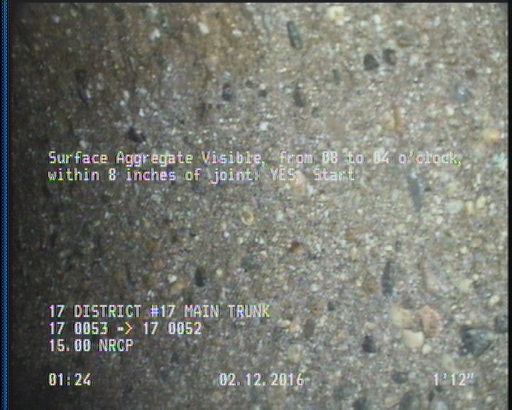 Surface Aggregate Visible, from 08 to 04 o'clock, within 8 inches of joint: YES, Start