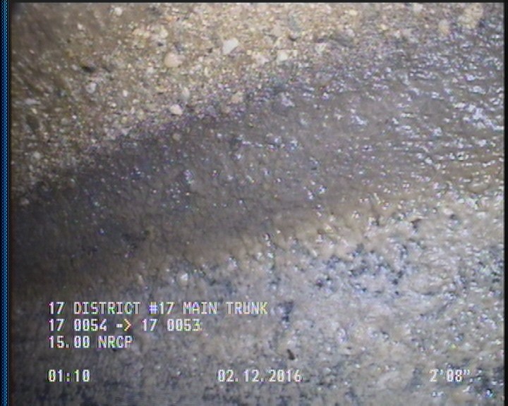 Deposits Attached Grease, 5 %of cross sectional area, from 04 to 08 o'clock, , within 8 inches of joint: YES, Start