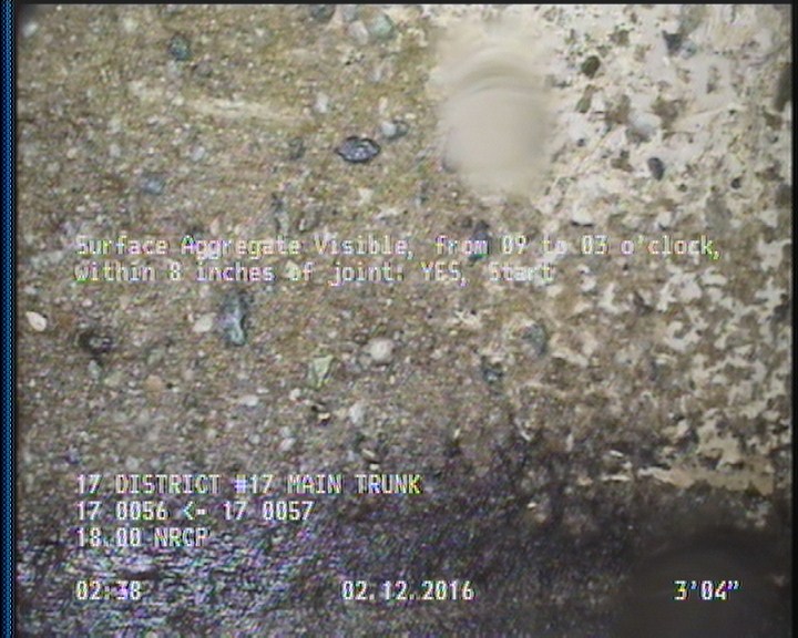 Surface Aggregate Visible, from 09 to 03 o'clock, within 8 inches of joint: YES, Start