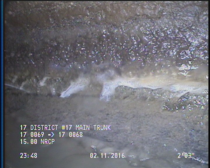 Deposits Attached Grease, 5 %of cross sectional area, from 04 to 08 o'clock, , within 8 inches of joint: YES, Start