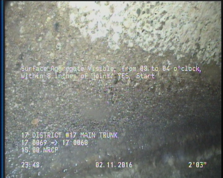Surface Aggregate Visible, from 08 to 04 o'clock, within 8 inches of joint: YES, Start