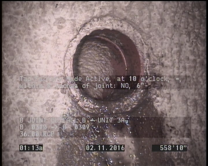 Tap Factory Made Active, at 10 o'clock, -, within 8 inches of joint: NO, 6"