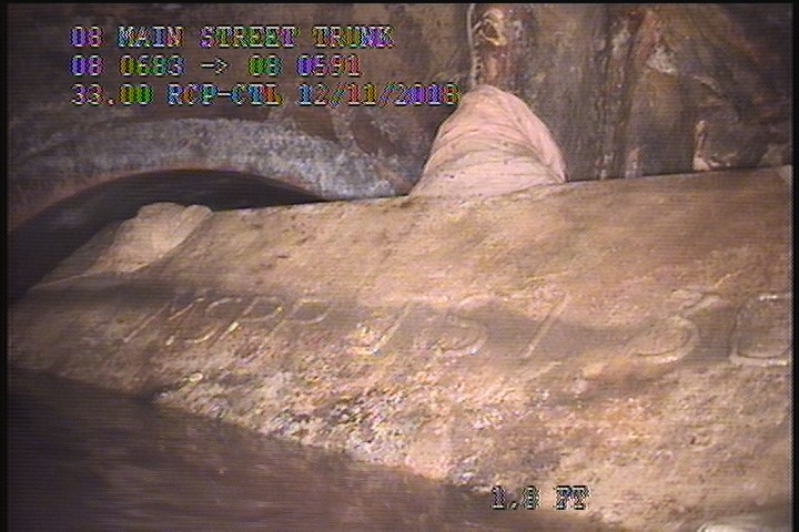 Deposits Settled Other, 80 %of cross sectional area, from 01 to 11 o'clock, , within 8 inches of joint: NO - STOPLOGS IN FLOW