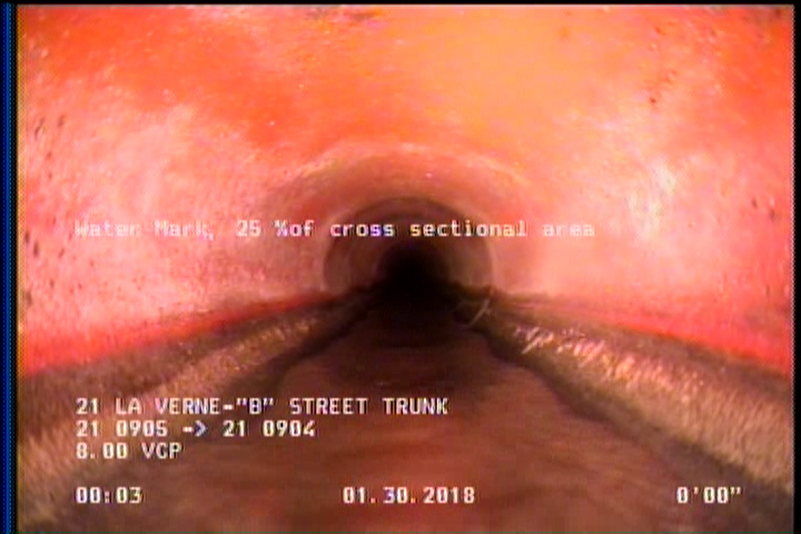 Deposits Attached Grease, 5 %of cross sectional area, from 04 to 08 o'clock, , within 8 inches of joint: YES, Start