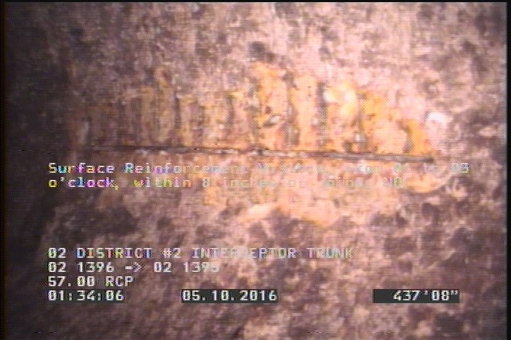 Surface Reinforcement Visible, from 01 to 03 o'clock, within 8 inches of joint: NO