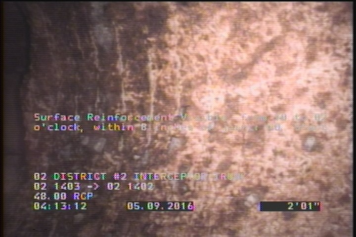 Surface Reinforcement Visible, from 10 to 02 o'clock, within 8 inches of joint: NO, Start