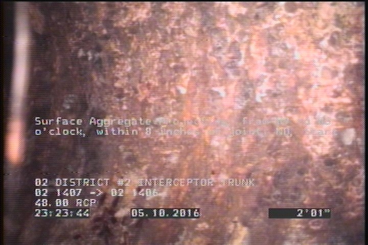 Surface Aggregate Projecting, from 09 to 03 o'clock, within 8 inches of joint: NO, Start