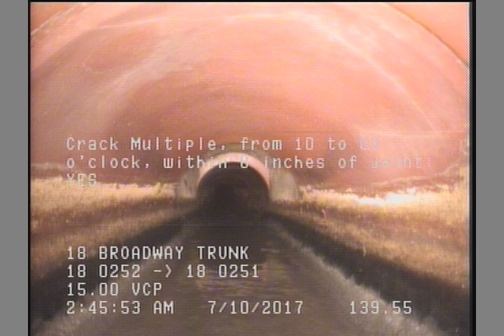Crack Multiple, from 10 to 03 o'clock, within 8 inches of joint: YES