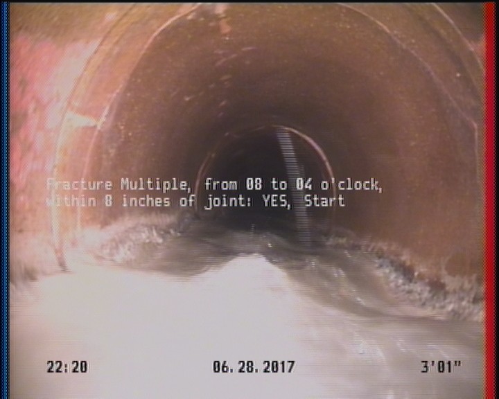 Fracture Multiple, from 08 to 04 o'clock, within 8 inches of joint: YES, Start