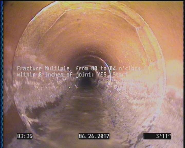 Fracture Multiple, from 08 to 04 o'clock, within 8 inches of joint: YES, Start