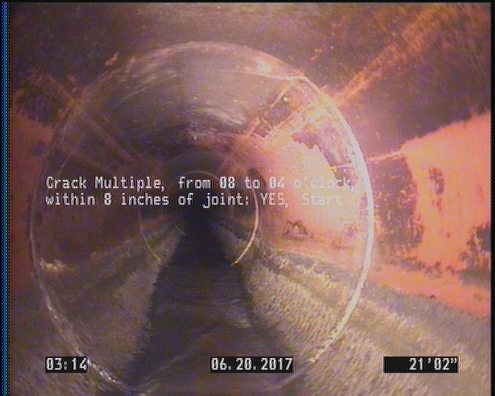 Crack Multiple, from 08 to 04 o'clock, within 8 inches of joint: YES, Start
