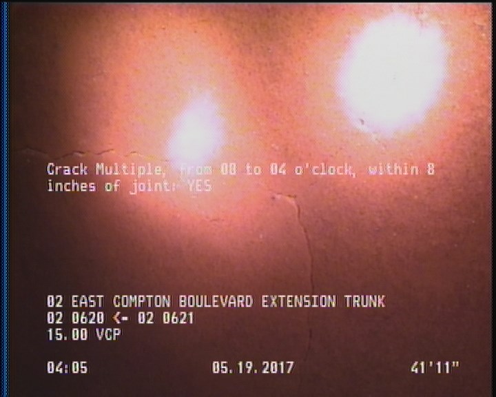 Crack Multiple, from 08 to 04 o'clock, within 8 inches of joint: YES