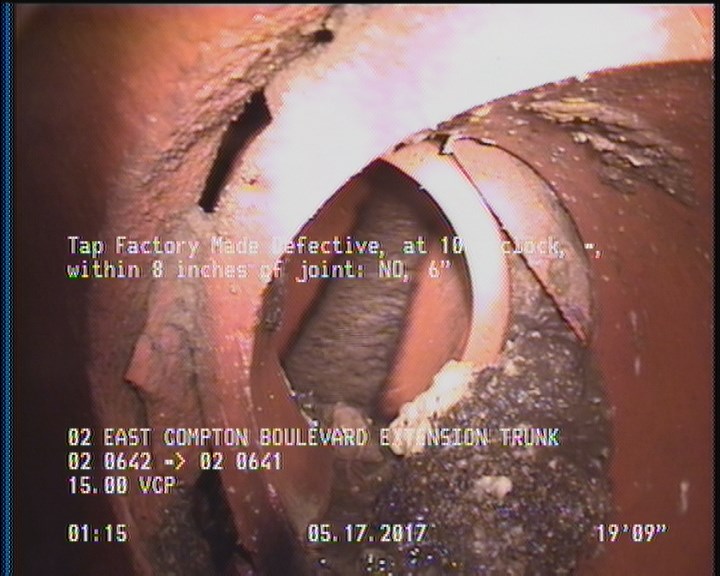 Tap Factory Made Defective, at 10 o'clock, -, within 8 inches of joint: NO, 6"