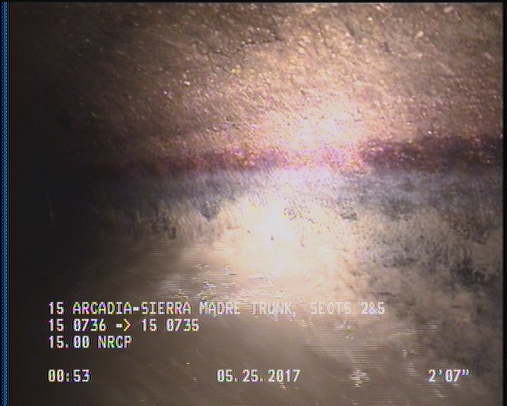 Deposits Attached Grease, 5 %of cross sectional area, from 03 to 09 o'clock, , within 8 inches of joint: YES, Start