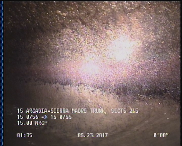 Deposits Attached Grease, 5 %of cross sectional area, from 03 to 09 o'clock, , within 8 inches of joint: YES, Start
