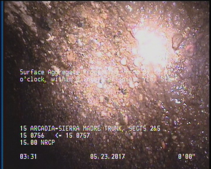 Surface Aggregate Projecting, from 09 to 03 o'clock, within 8 inches of joint: YES, Start