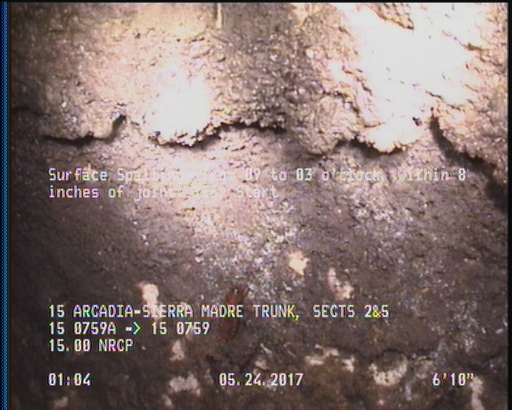 Surface Spalling, from 09 to 03 o'clock, within 8 inches of joint: YES, Start