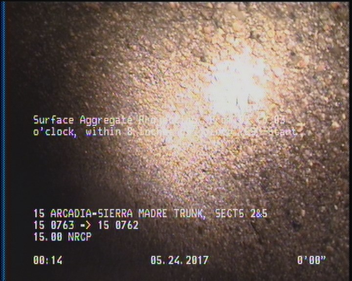 Surface Aggregate Projecting, from 09 to 03 o'clock, within 8 inches of joint: YES, Start