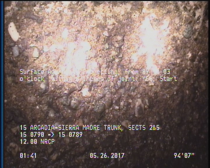 Surface Aggregate Projecting, from 09 to 03 o'clock, within 8 inches of joint: YES, Start