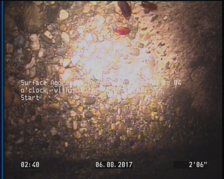 Surface Aggregate Projecting, from 08 to 04 o'clock, within 8 inches of joint: YES, Start