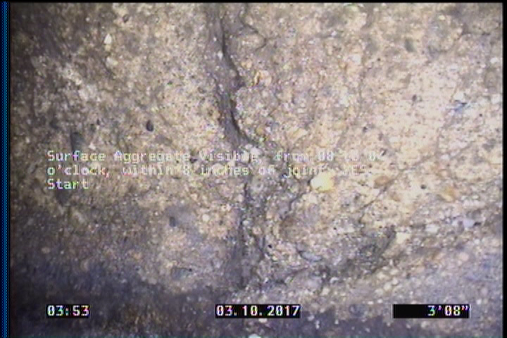 Surface Aggregate Visible, from 08 to 04 o'clock, within 8 inches of joint: YES, Start